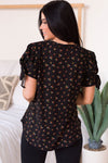 Ditsy Floral Tie Sleeve Modest Top NeeSee's Dresses