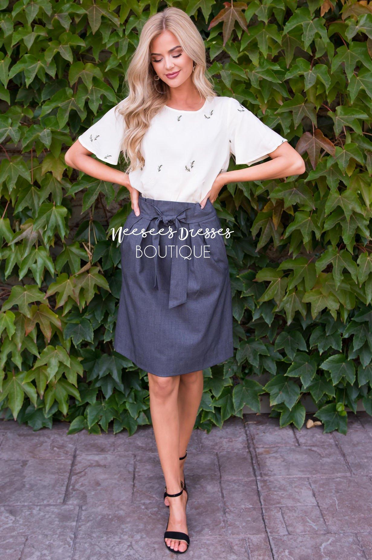 Time Stands Still Tie Skirt Modest Dresses vendor-unknown 