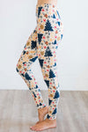 Navy Christmas Tree Print Leggings Accessories & Shoes vendor-unknown 