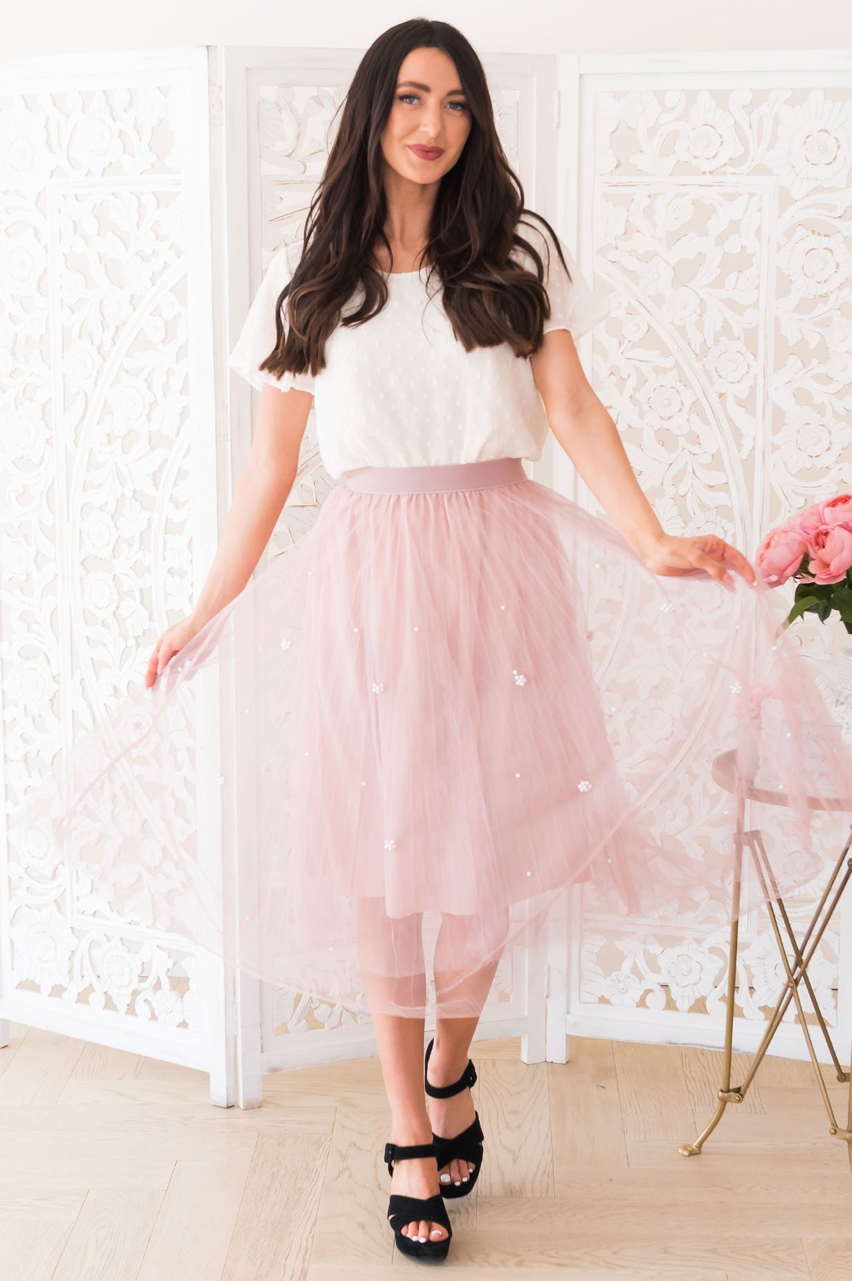 Simply Dazzling Modest Tulle Skirt NeeSee's Dresses 