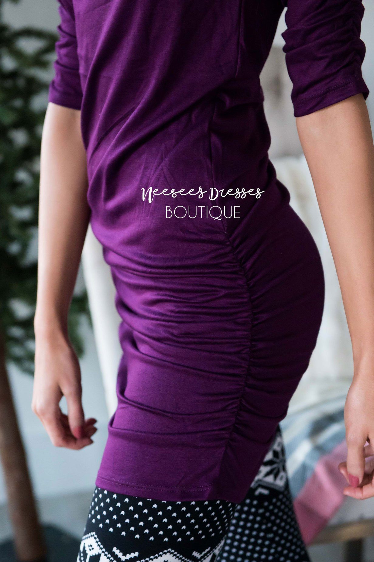 Side Ruche Tunic Tops vendor-unknown 