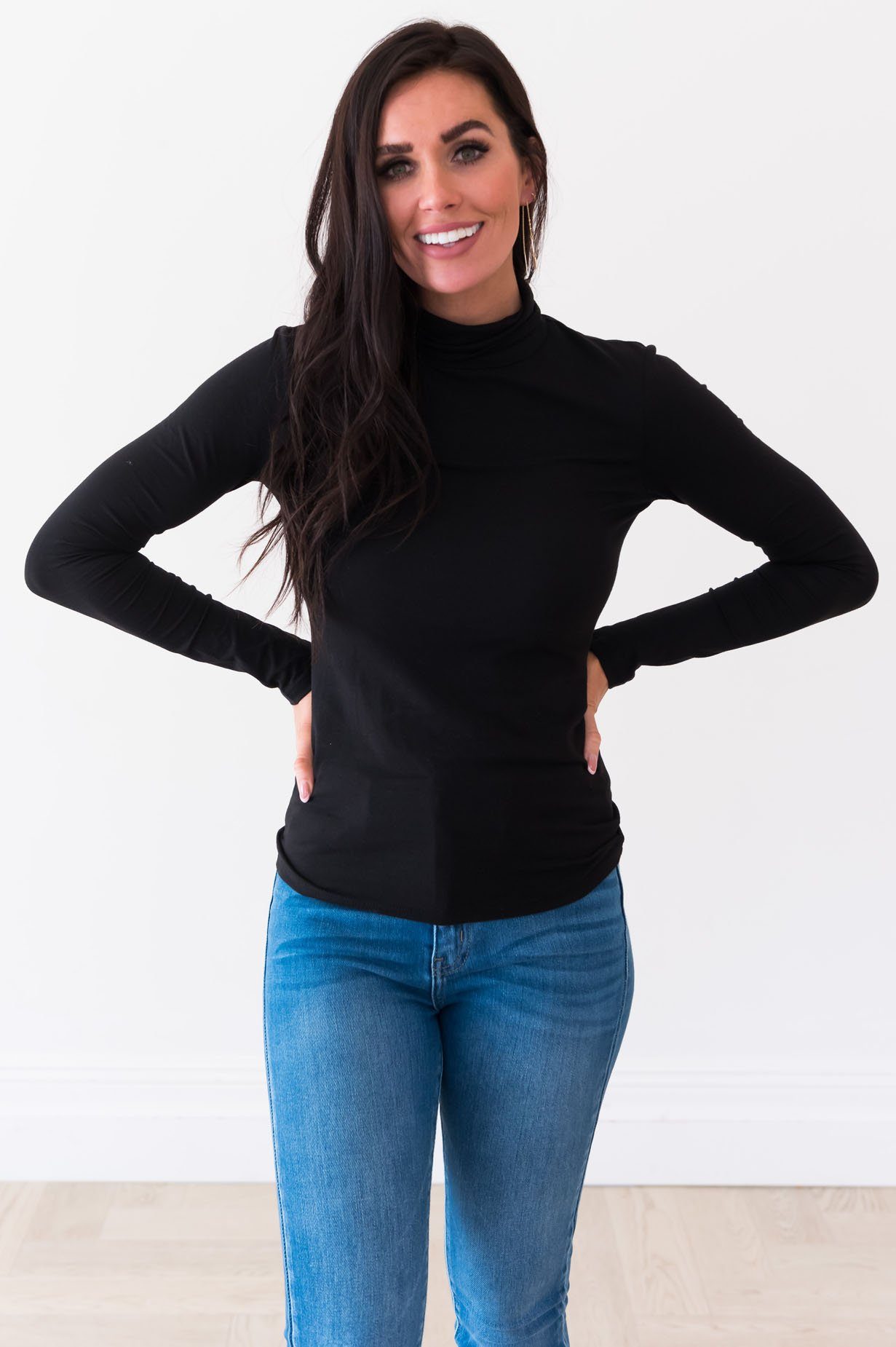Get Close To Me Modest Turtleneck Tops vendor-unknown 