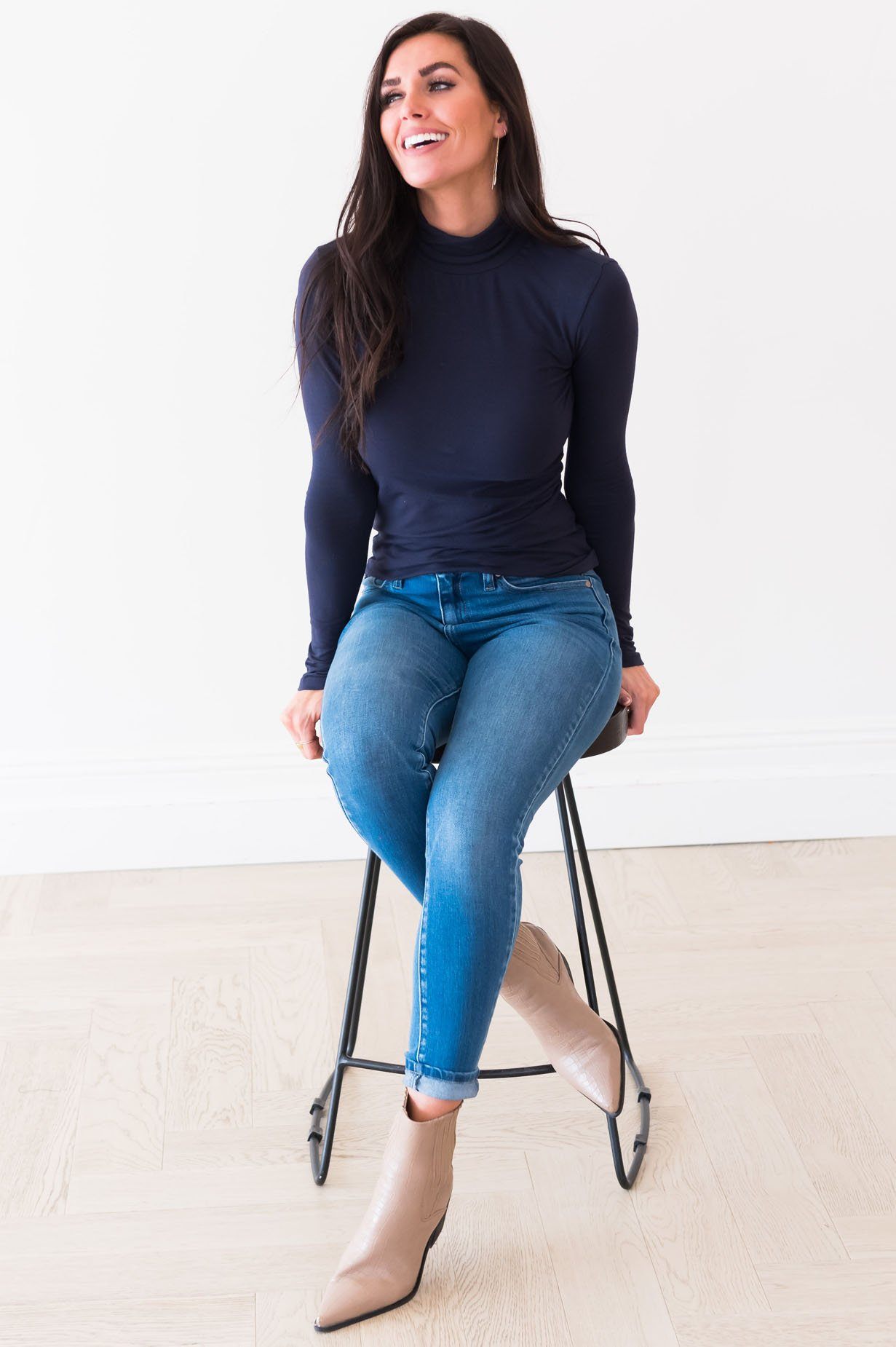 Get Close To Me Modest Turtleneck Tops vendor-unknown 