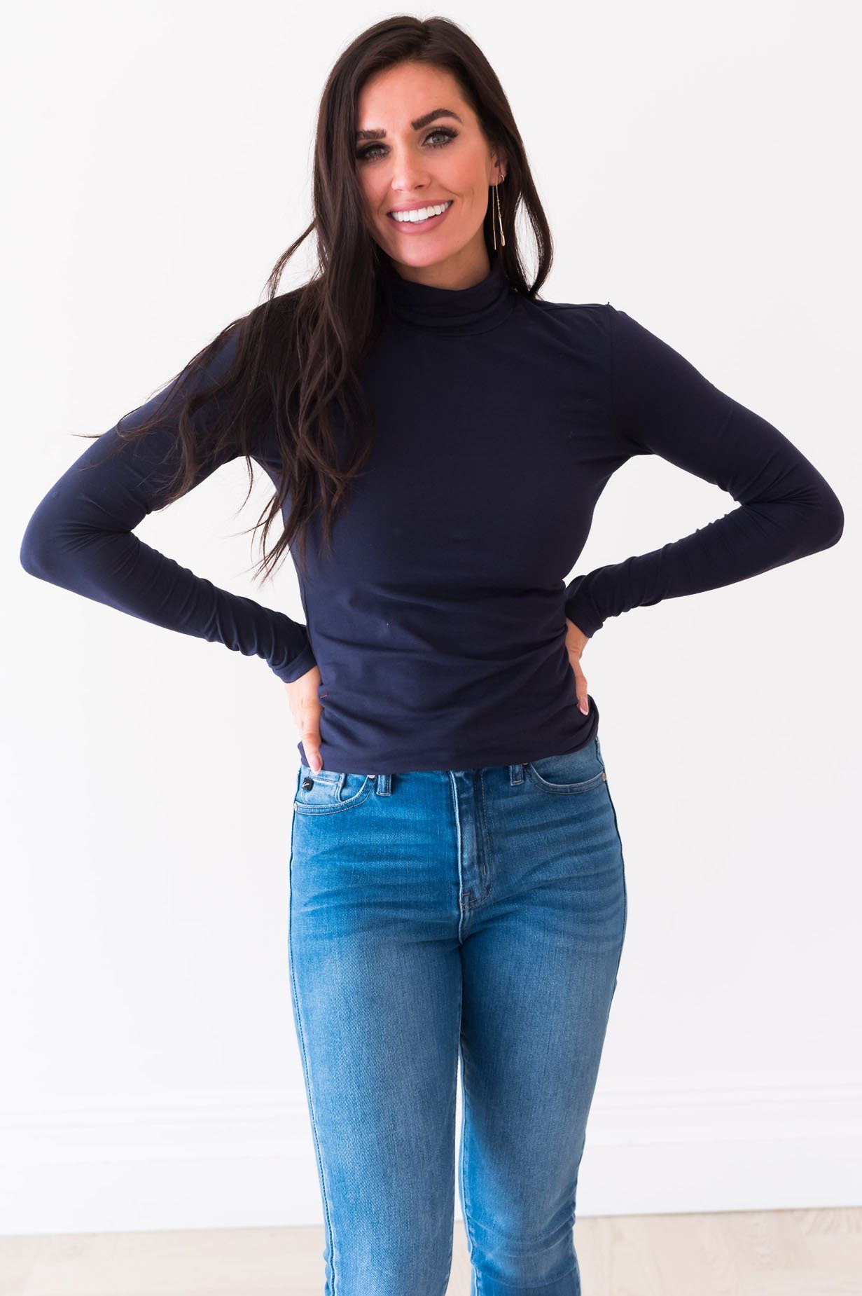 Get Close To Me Modest Turtleneck Tops vendor-unknown 