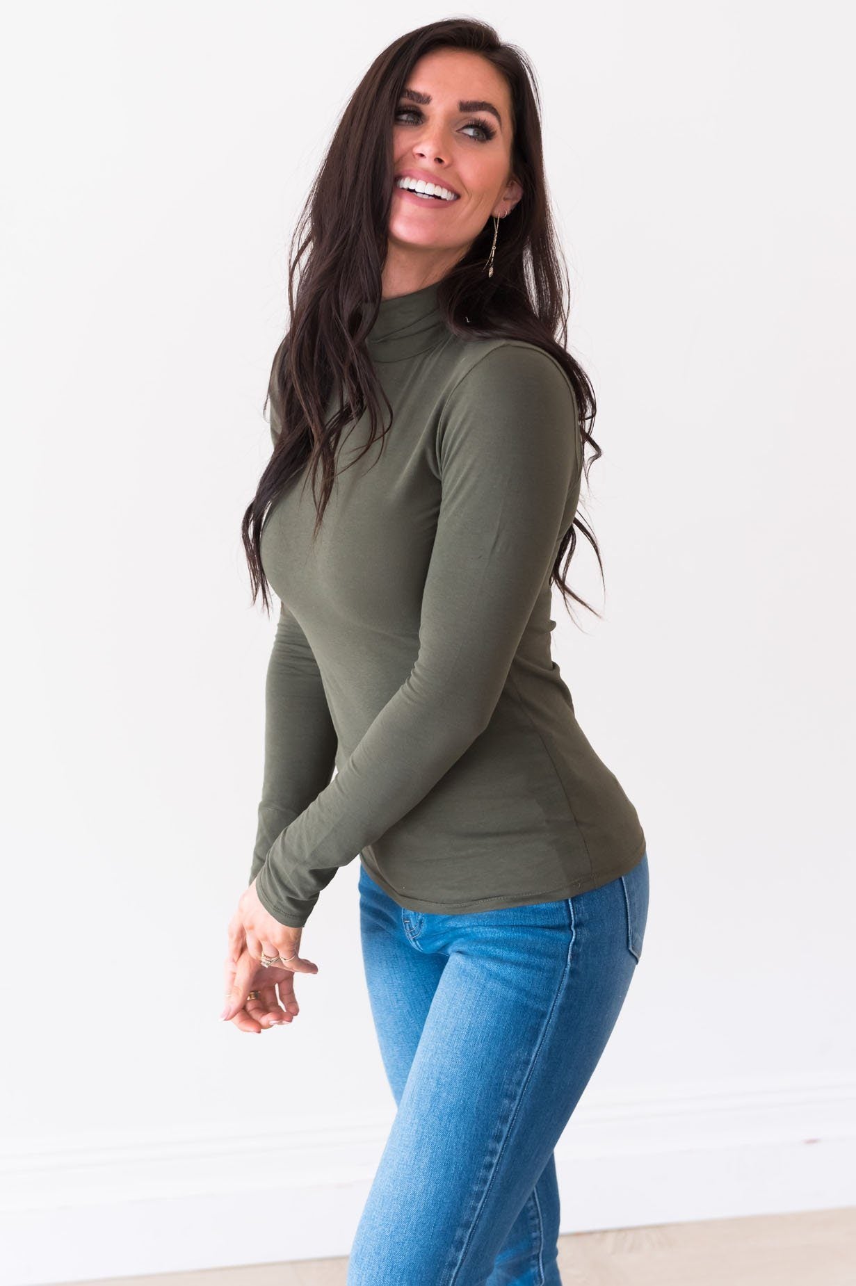 Get Close To Me Modest Turtleneck Tops vendor-unknown 