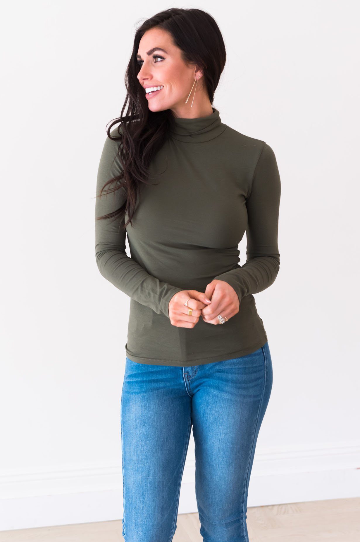 Get Close To Me Modest Turtleneck Tops vendor-unknown 