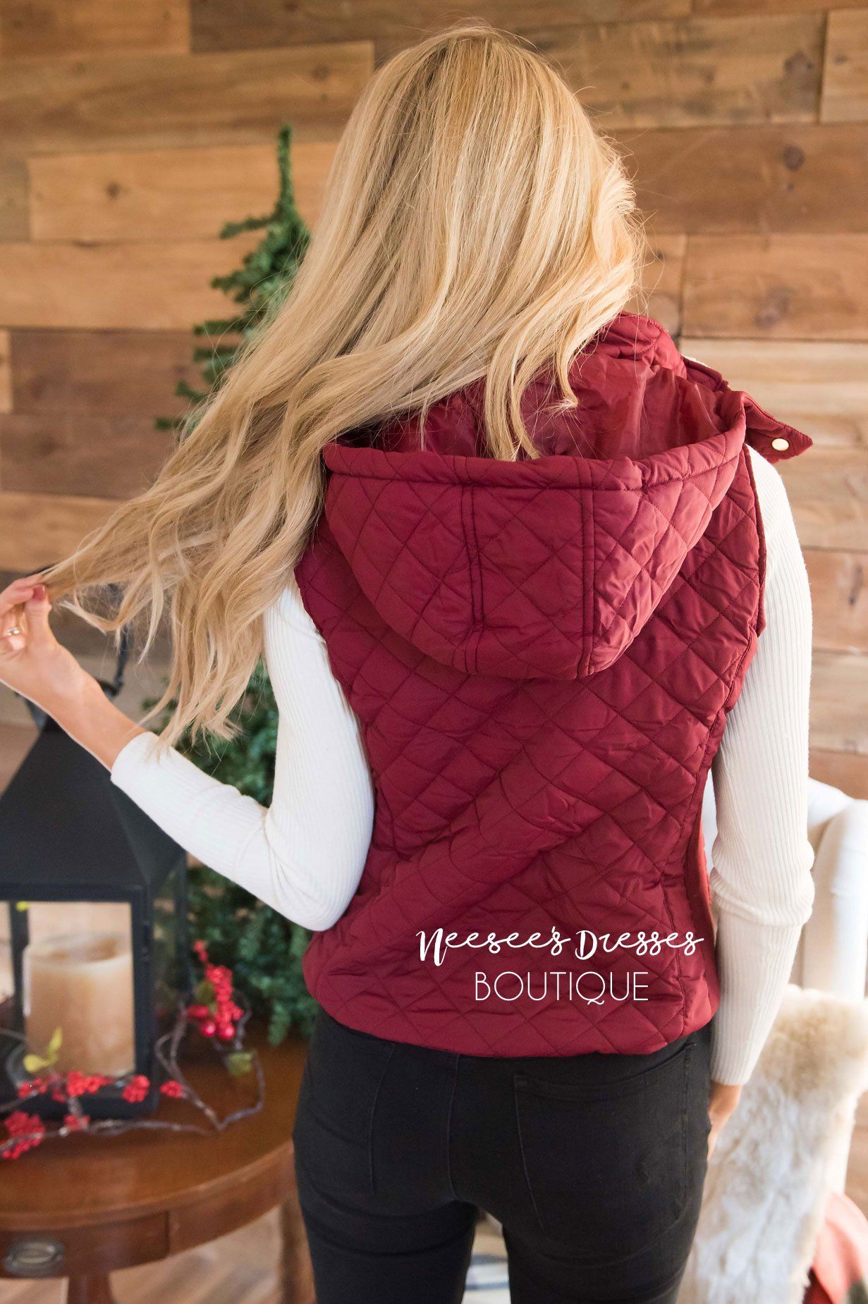 Fur Lined Quilted Vest Tops vendor-unknown 