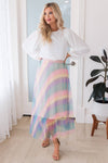 Vibrant Rainbow Modest Tulle Skirt Skirts vendor-unknown 