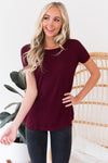 Dream Chaser Short Sleeve Thermal Top Modest Dresses vendor-unknown