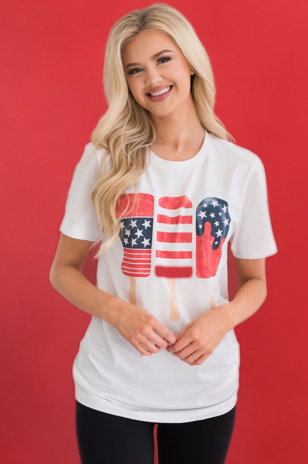 Patriotic Popsicles Modest Graphic Tee Modest Dresses vendor-unknown 