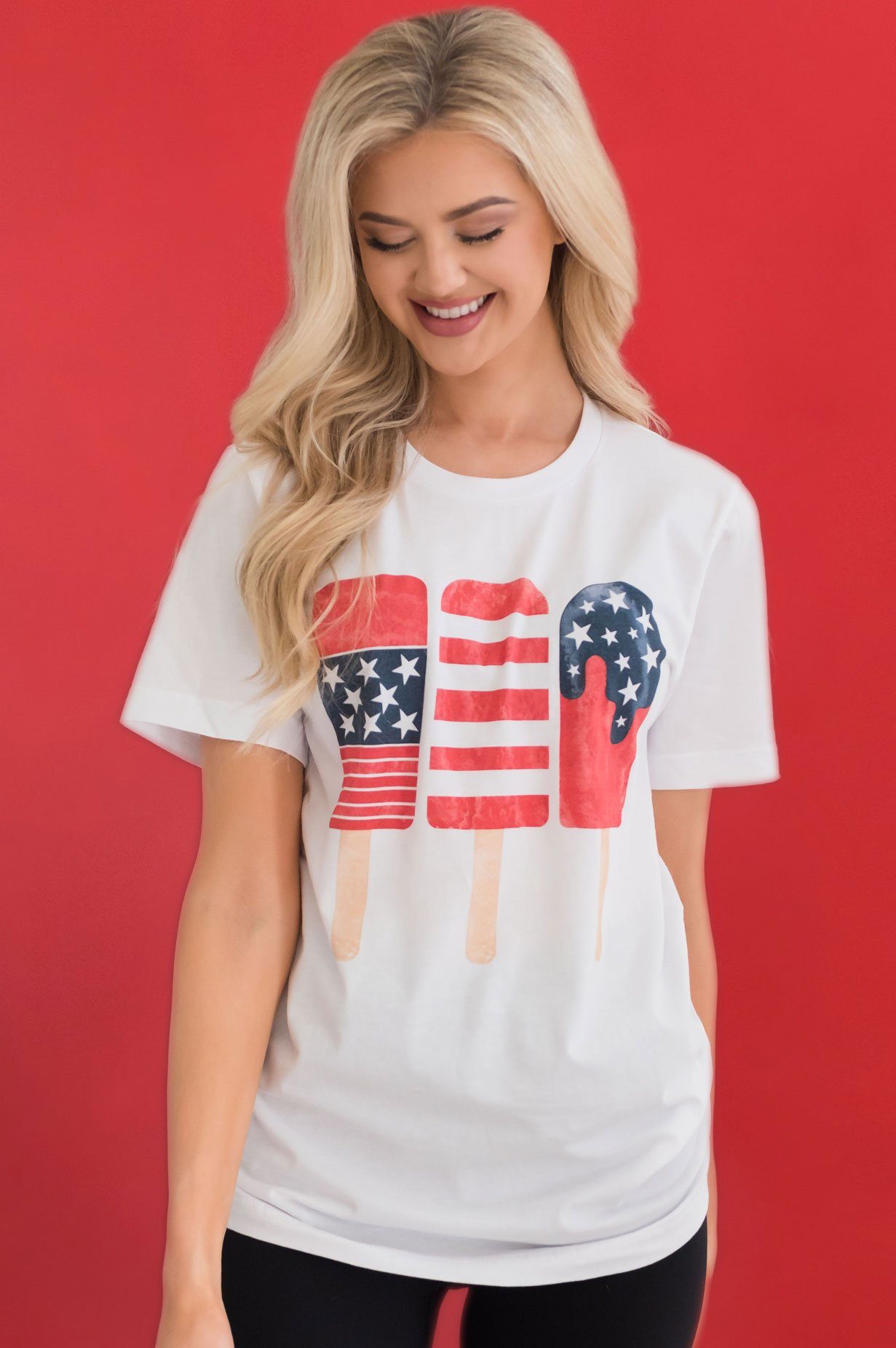Patriotic Popsicles Modest Graphic Tee Modest Dresses vendor-unknown 