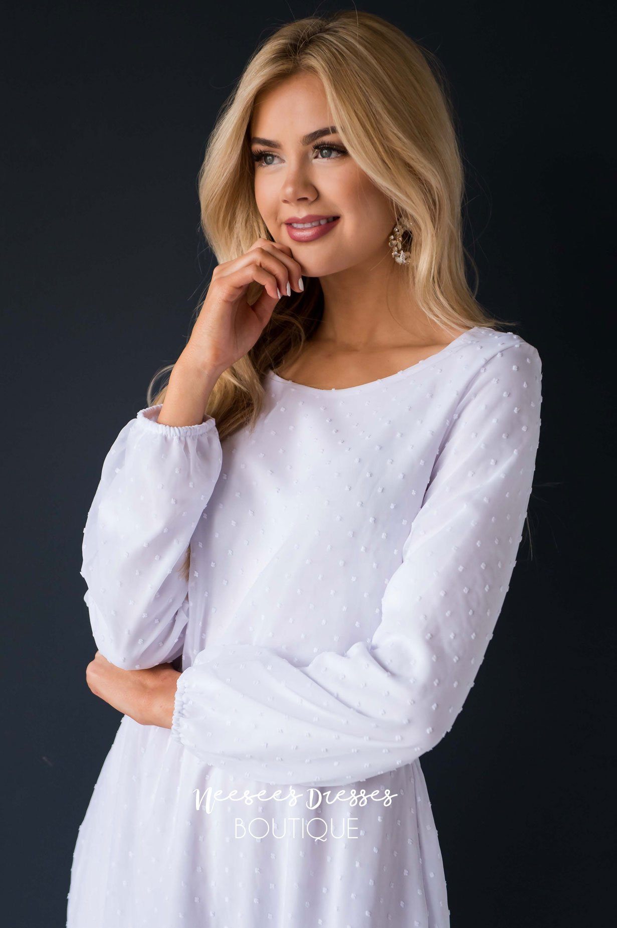 The Wynter Swiss Dot Dress Modest Dresses vendor-unknown 