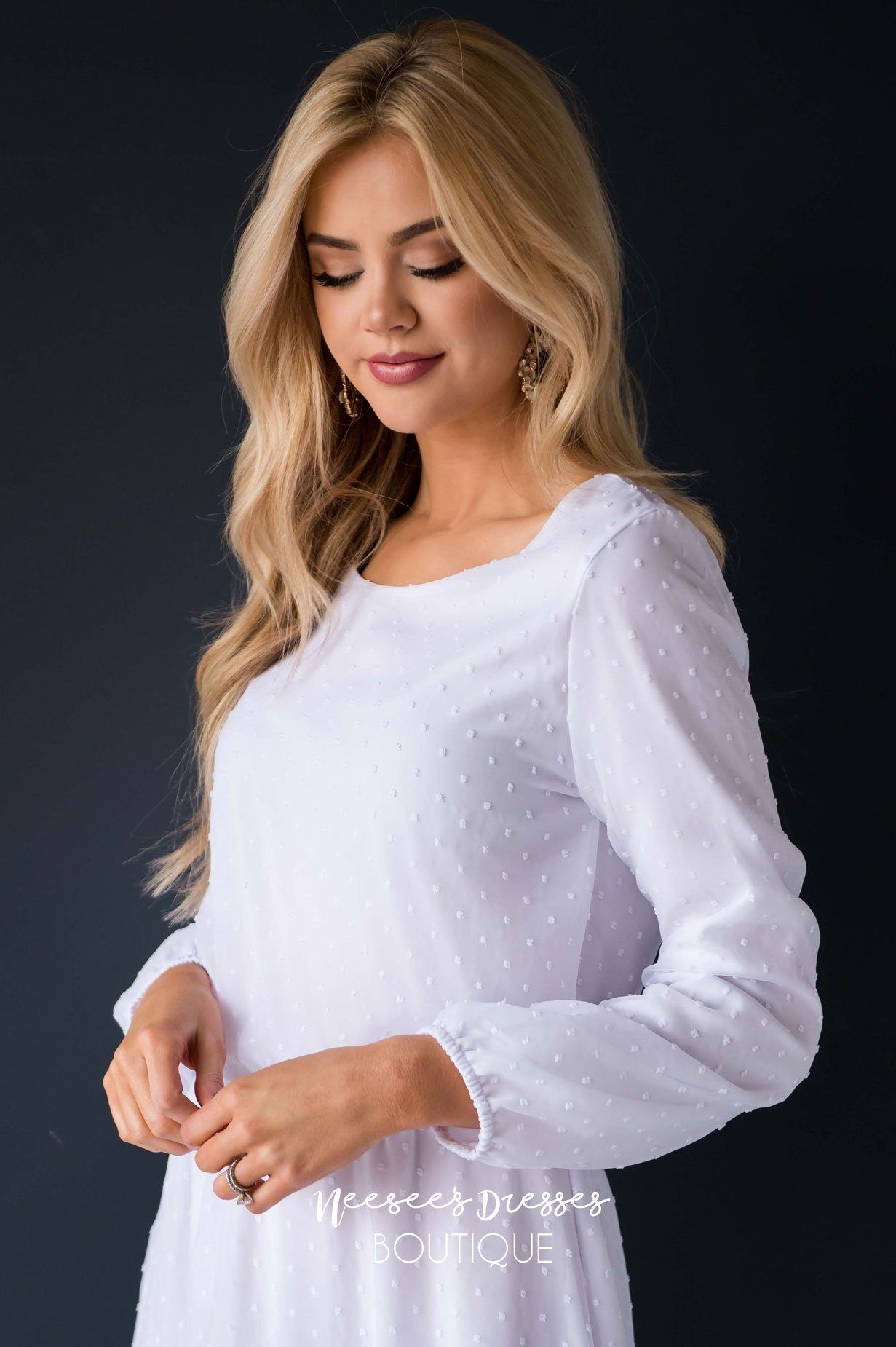 The Wynter Swiss Dot Dress Modest Dresses vendor-unknown 