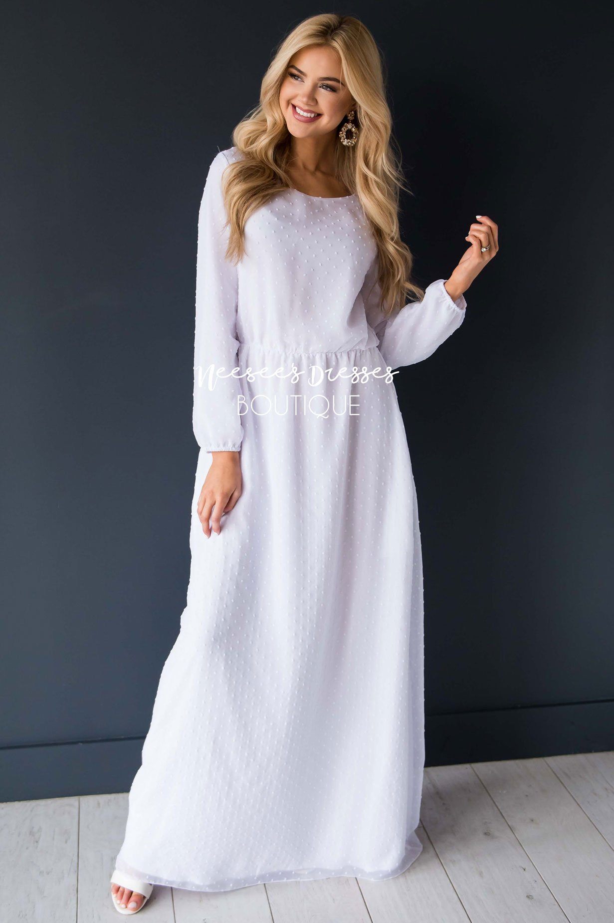 The Wynter Swiss Dot Dress Modest Dresses vendor-unknown 