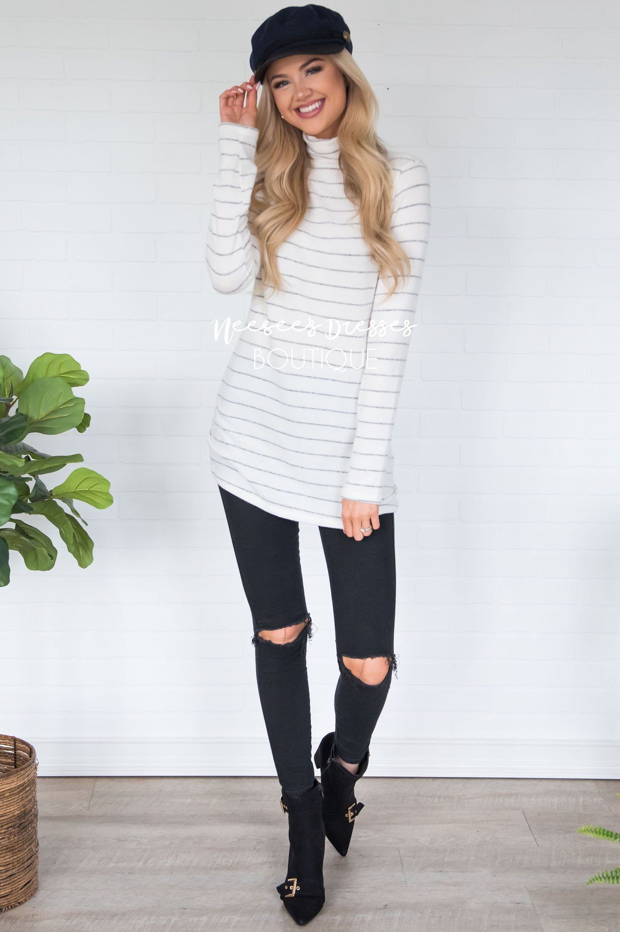 Happy Times Striped Top Modest Dresses vendor-unknown 