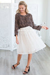 Cream Dotted Tulle Skirt Skirts vendor-unknown