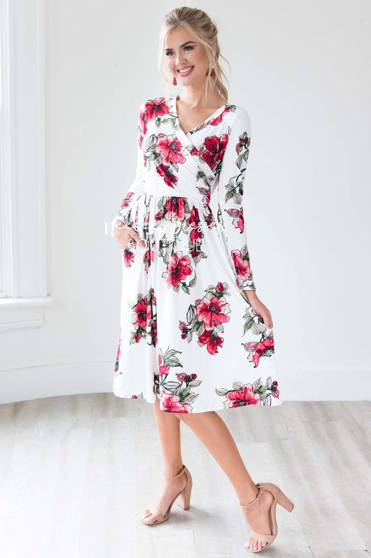 The Maria Cross Front Dress Modest Dresses vendor-unknown 