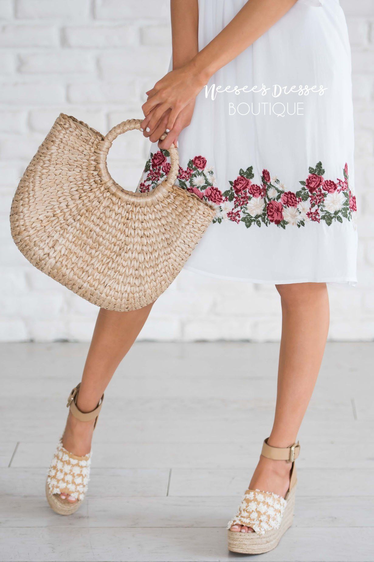 The Josie Embroidered Dress Modest Dresses vendor-unknown 