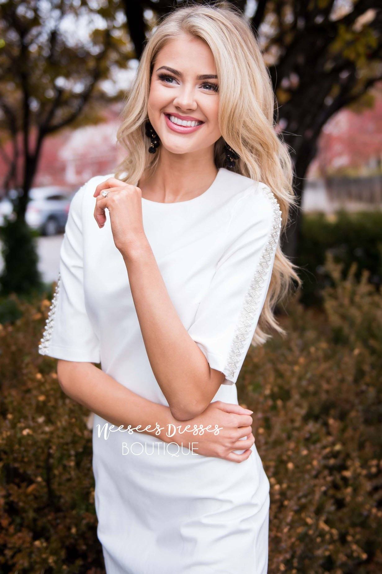 The Christina Beaded Dress Modest Dresses vendor-unknown 