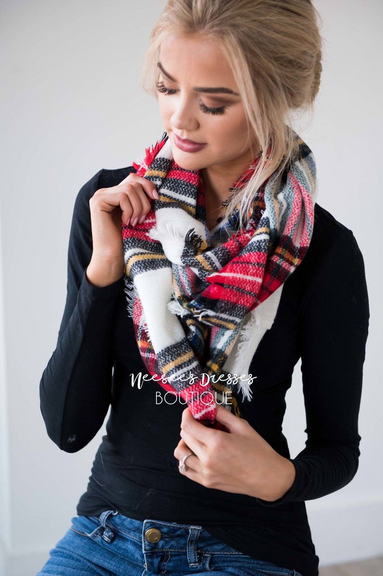 Autumn Stroll Plaid Infinity Scarf Accessories & Shoes Leto Accessories 