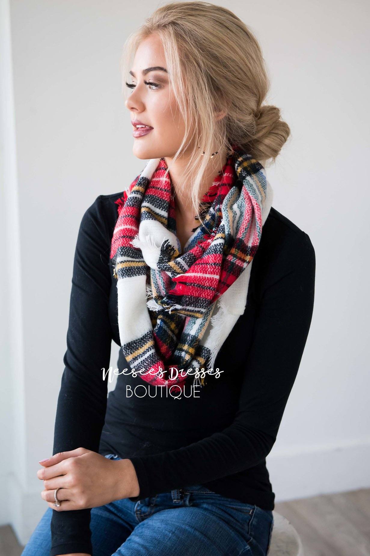 Autumn Stroll Plaid Infinity Scarf Accessories & Shoes Leto Accessories 