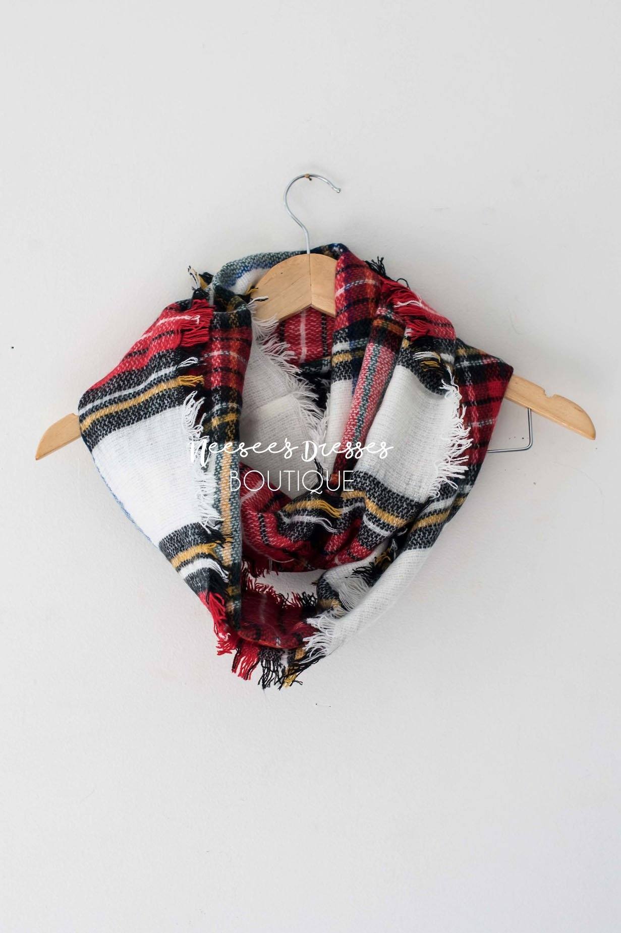 Autumn Stroll Plaid Infinity Scarf Accessories & Shoes Leto Accessories 