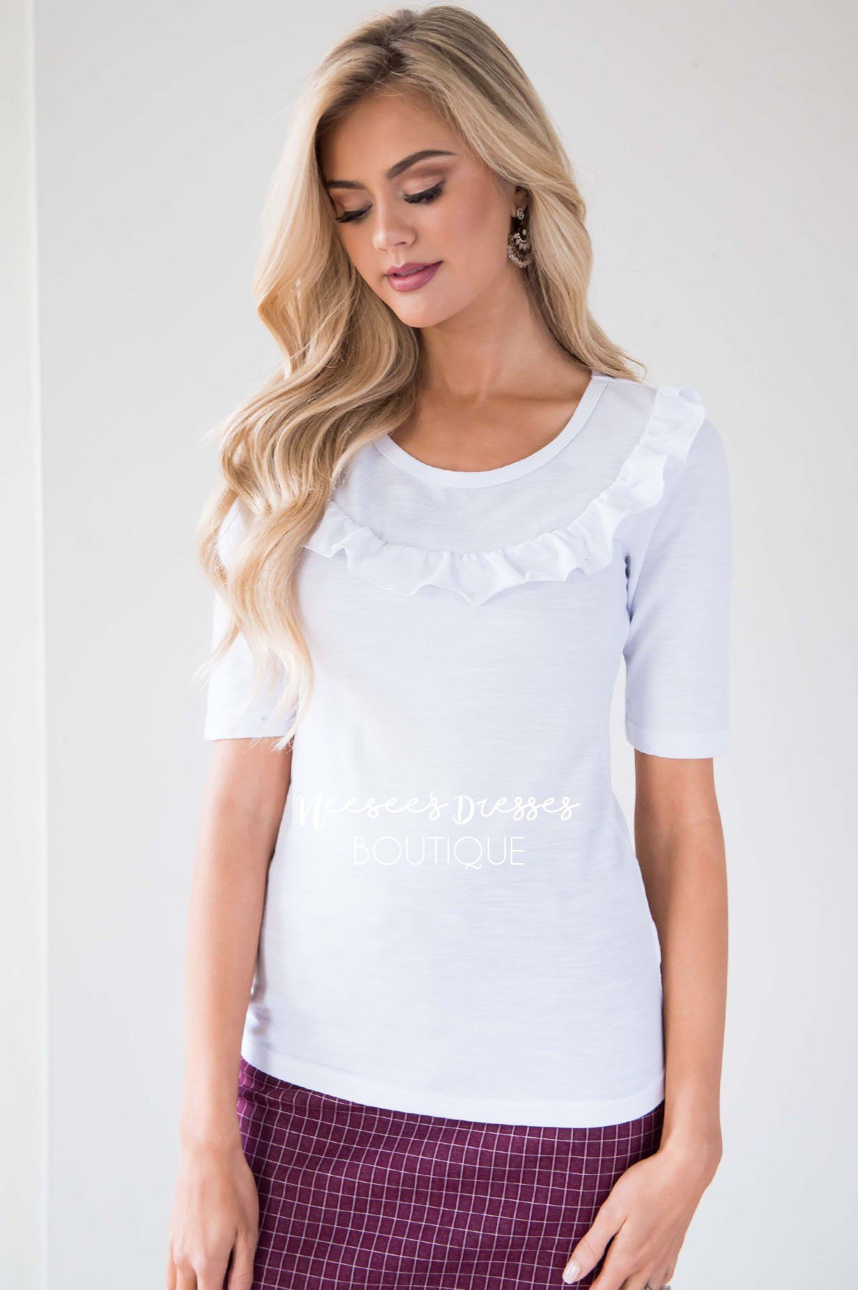 Let's Get Lost Ruffle Blouse Tops vendor-unknown 