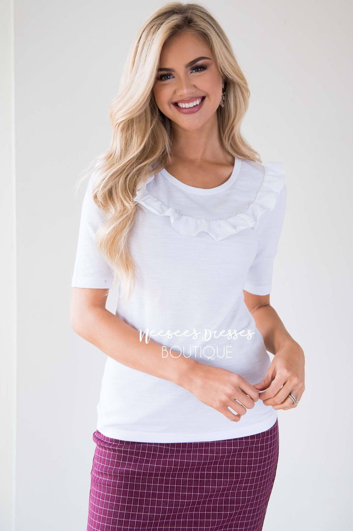 Let's Get Lost Ruffle Blouse Tops vendor-unknown 
