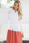Ruffle & Buttons Tiered Blouse Tops vendor-unknown