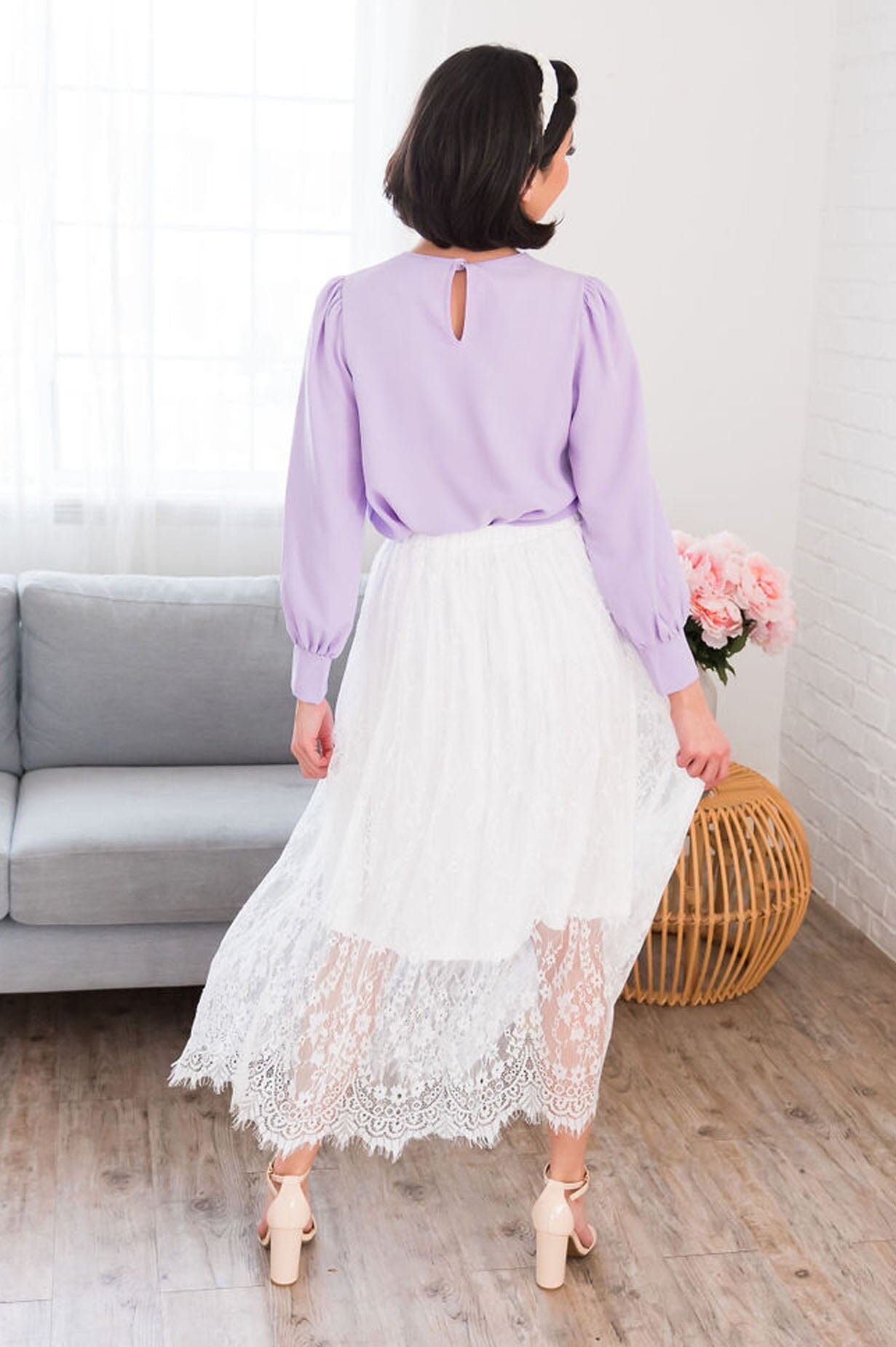Delicate Lace Modest Maxi Skirt Skirts vendor-unknown 