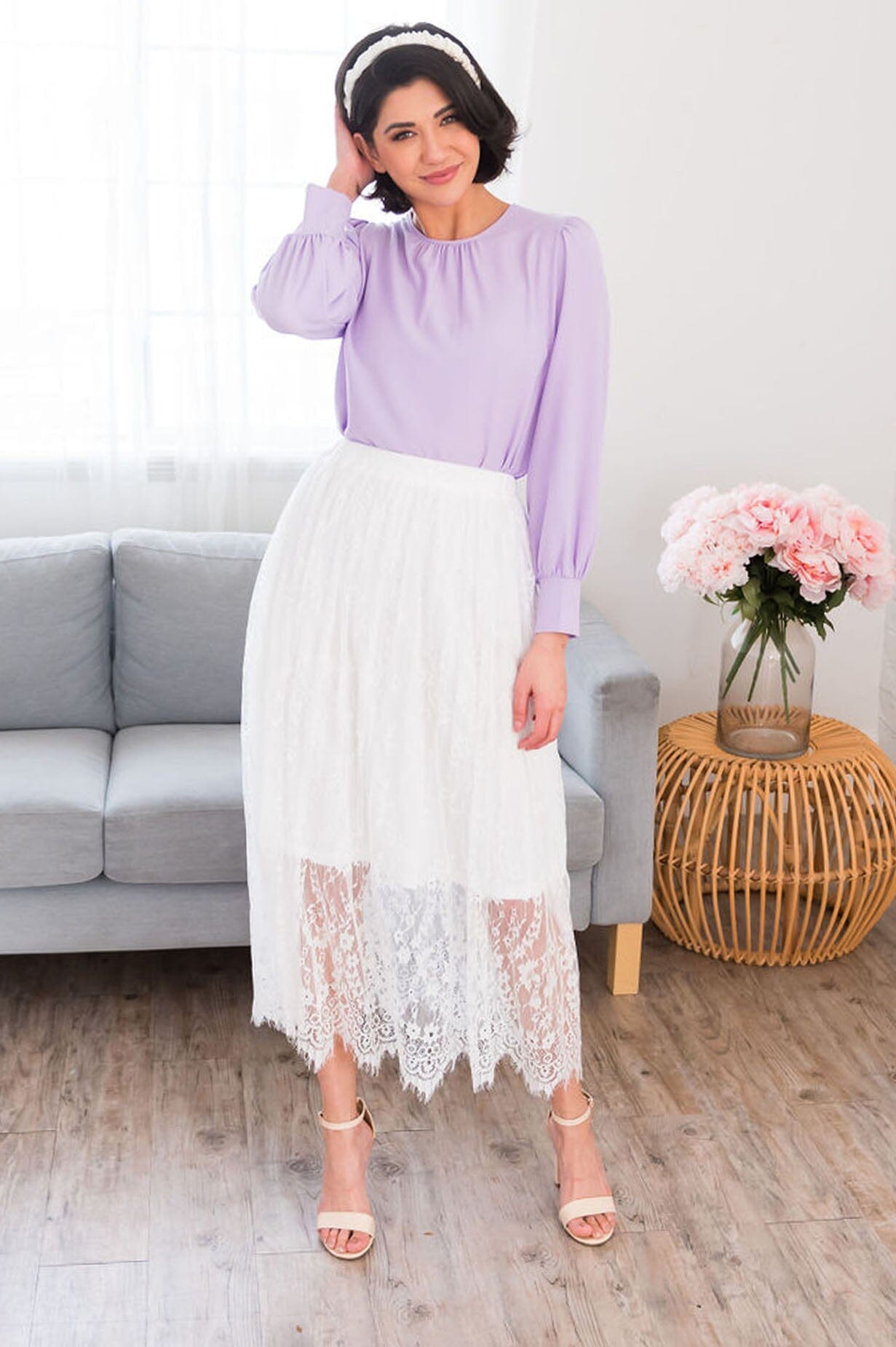 Delicate Lace Modest Maxi Skirt Skirts vendor-unknown 