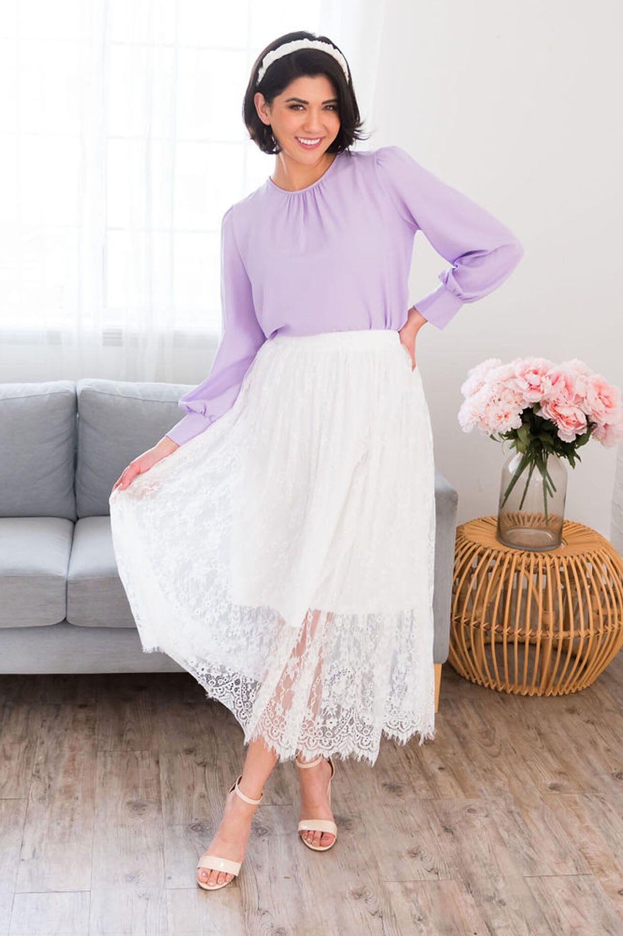 Delicate Lace Modest Maxi Skirt Skirts vendor-unknown 
