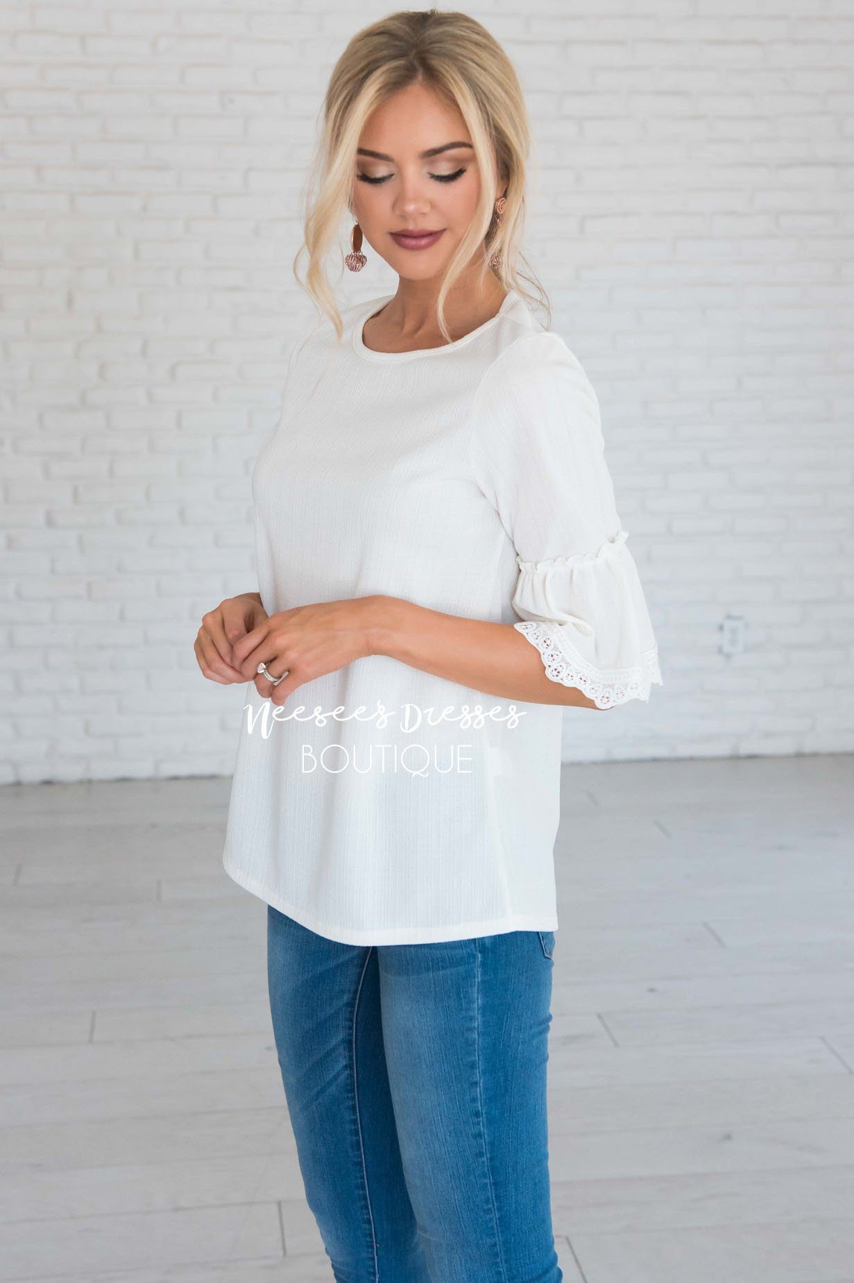 Just One Wish Bell Sleeve Top Modest Dresses vendor-unknown 