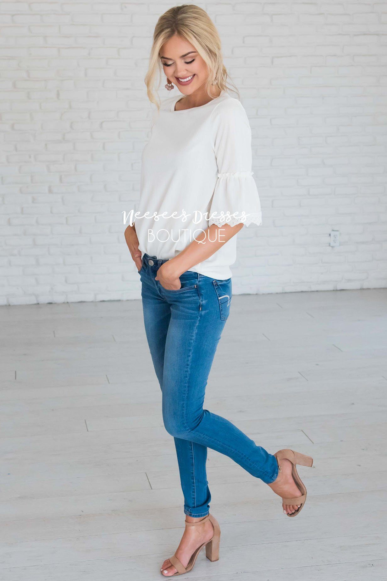 Just One Wish Bell Sleeve Top Modest Dresses vendor-unknown 