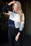 Pay it Forward block sweater Tops vendor-unknown