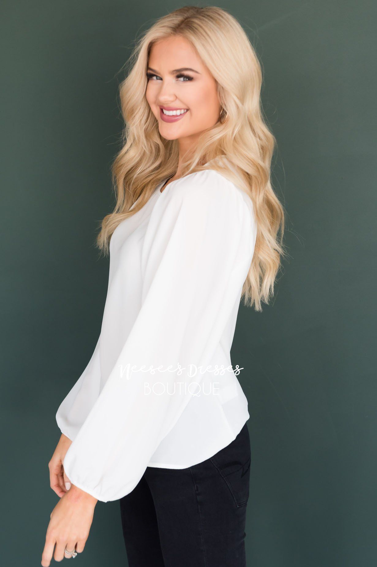 Business As Usual Modest Blouse Tops vendor-unknown 