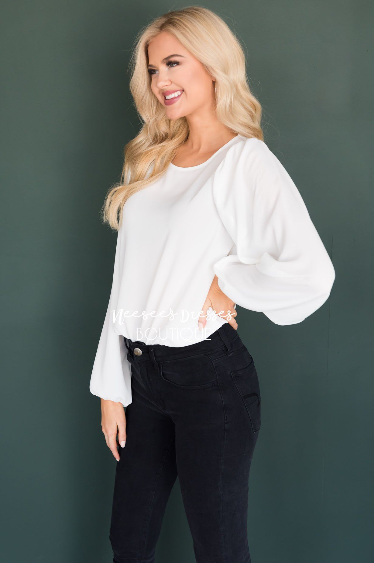 Business As Usual Modest Blouse Tops vendor-unknown 