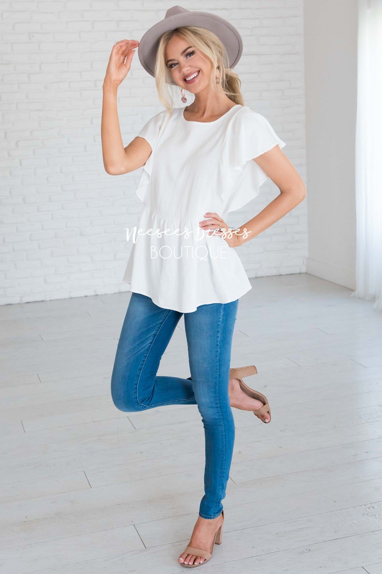 Thankful Heart Peplum Modest Dresses vendor-unknown 