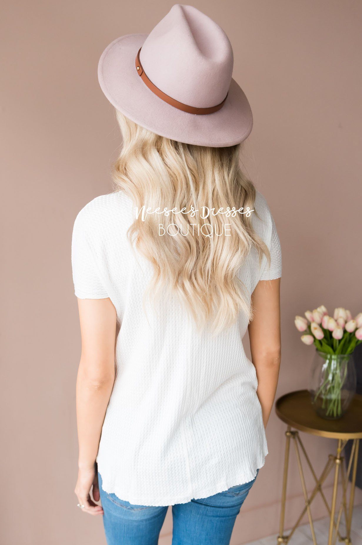 Dream Chaser Short Sleeve Thermal Top Modest Dresses vendor-unknown 