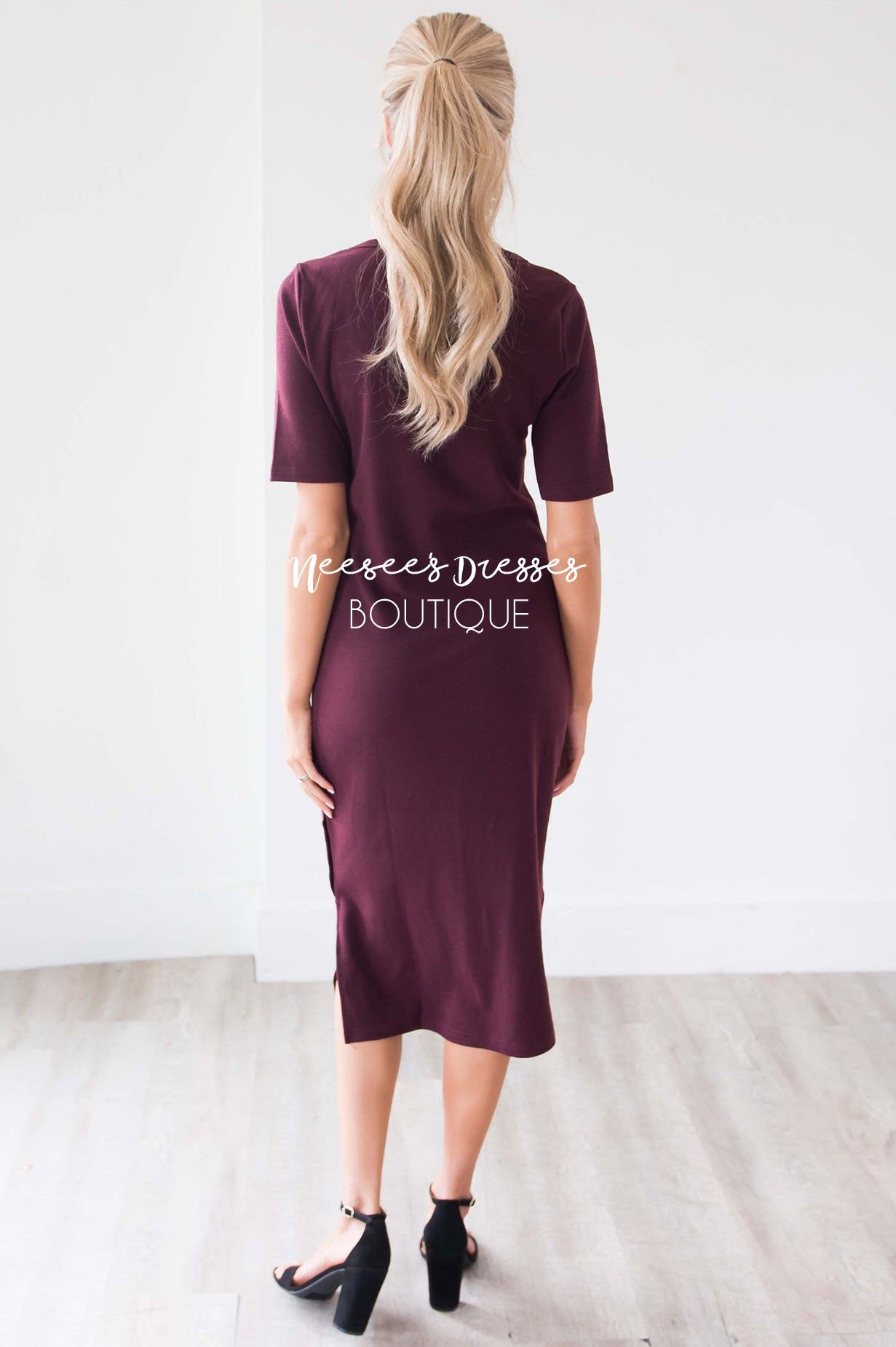 The Rosemary Button Detail Dress Modest Dresses vendor-unknown 