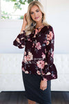 All Loved Up Floral Neck Tie Blouse Tops vendor-unknown 