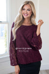 Love Buzz Lace Bell Sleeve Blouse Tops vendor-unknown