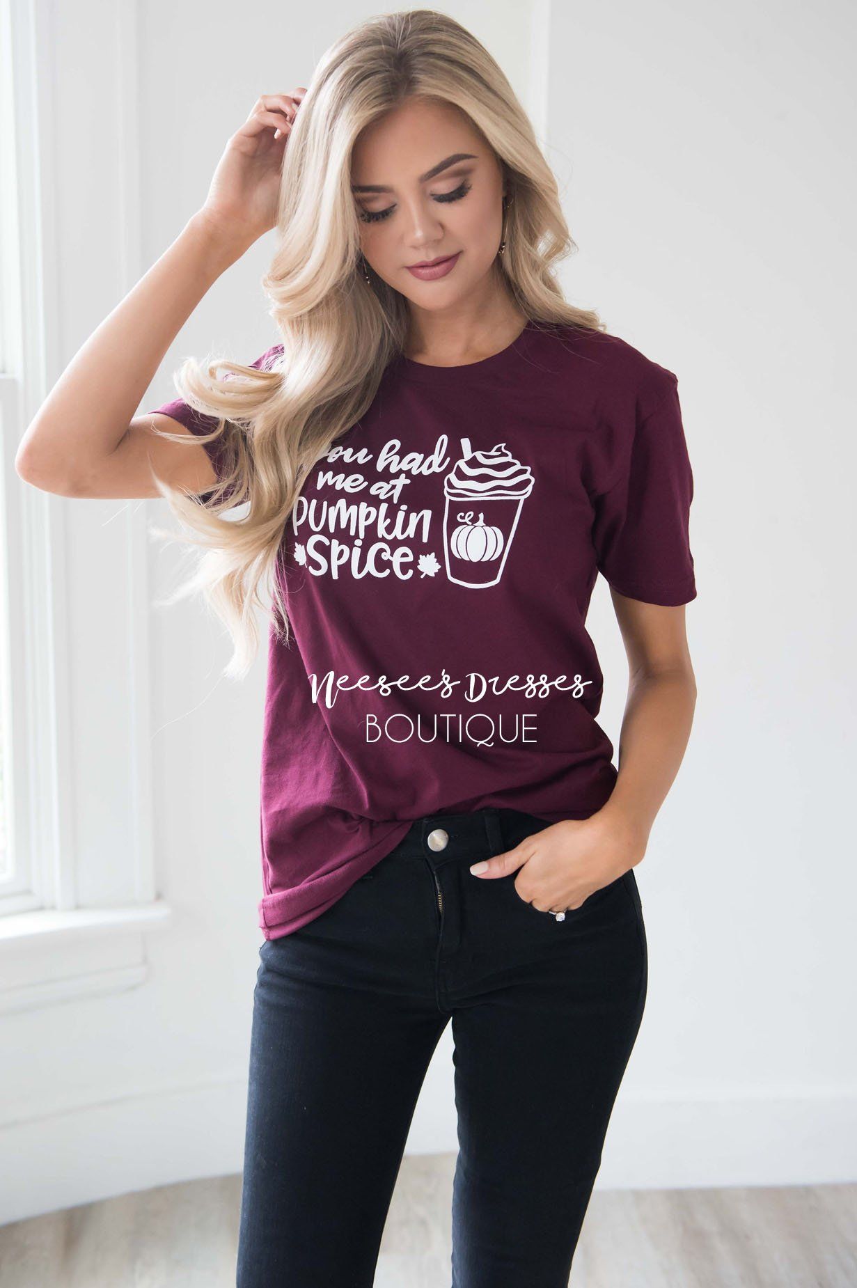 You Had Me At Pumpkin Spice Graphic Tee Tops vendor-unknown 