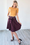 Merlot Tie Waist Skirt Skirts vendor-unknown