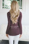 Lovely in Lace Striped Thermal Top Tops vendor-unknown