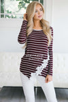 Lovely in Lace Striped Thermal Top Tops vendor-unknown