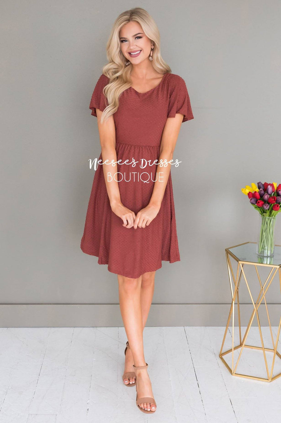 The Zoey Swiss Dot Modest Dresses vendor-unknown 